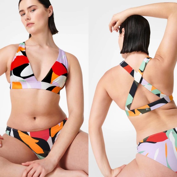 Sweaty Betty Women’s Peninsula Xtra Life Bikini Top Sb8155a Frond-Print Small - Picture 2 of 6